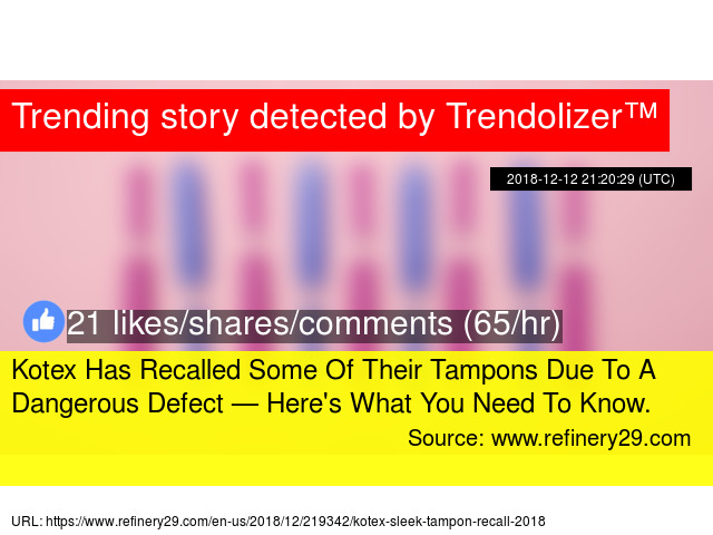 Kotex Has Recalled Some Of Their Tampons Due To A Dangerous Defect
